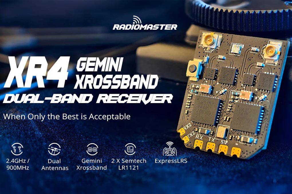 XR4 Dual-Band Gemini Xrossband ELRS Receiver