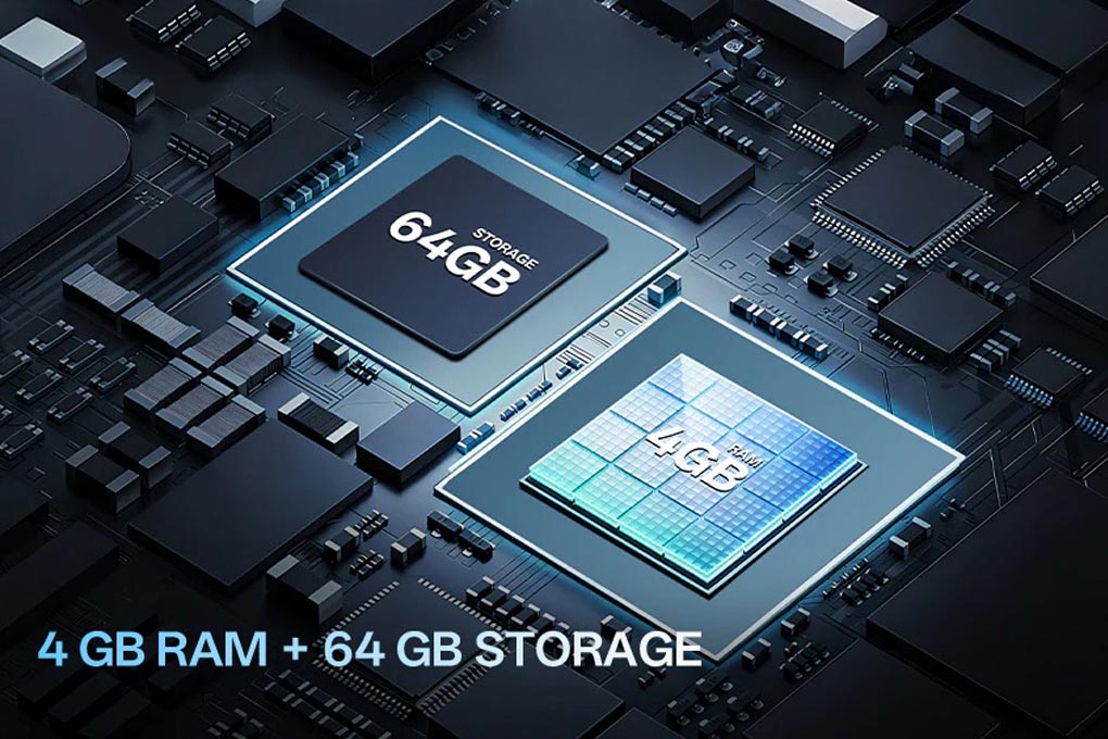 4GB RAM & 64GB Storage