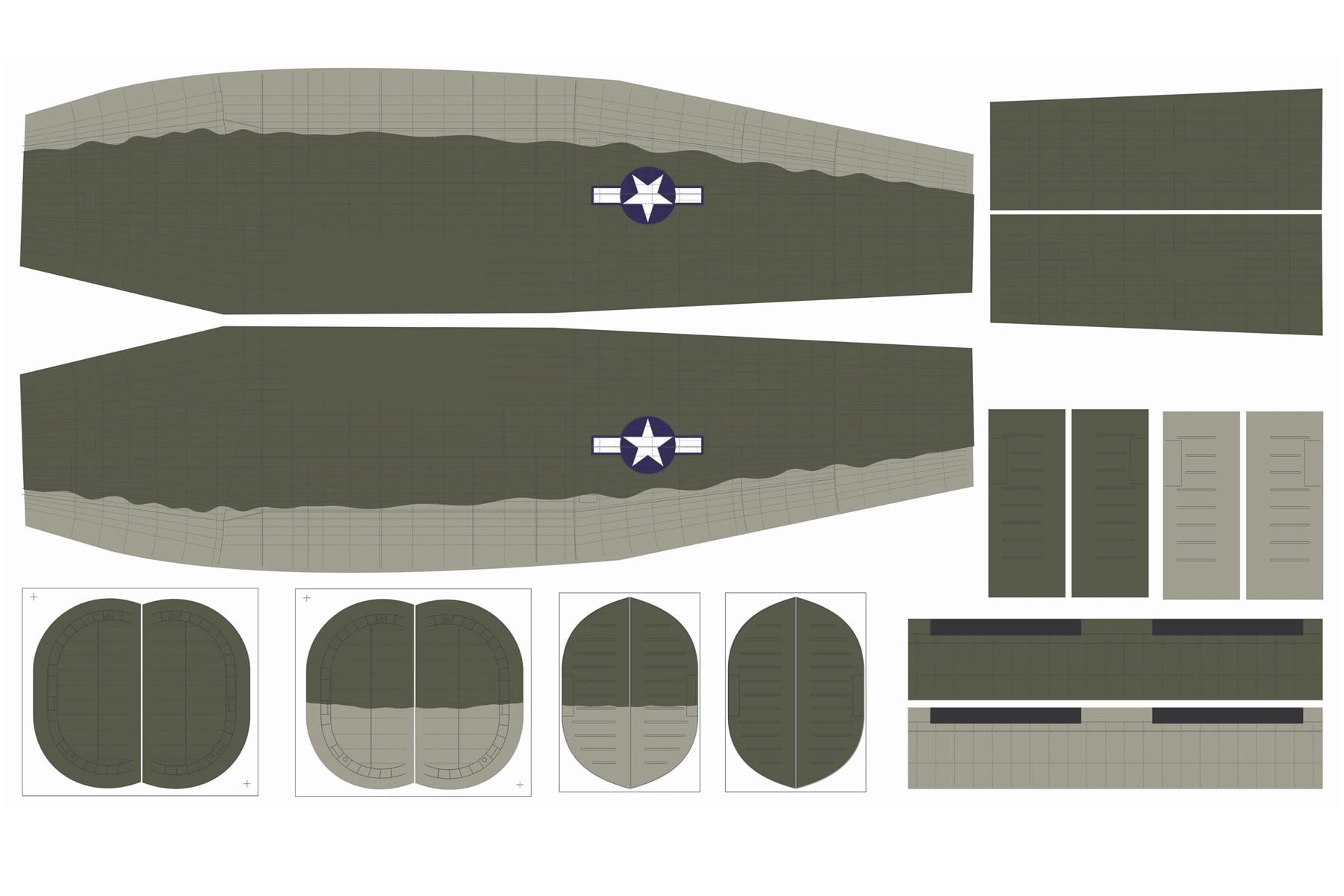 Buy Nexa 2800mm B-24 Liberator Olive Drab Covering Set - Fuselage
